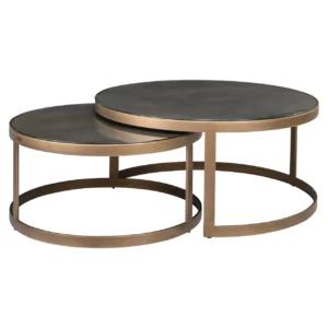 Salontafel Bloomville Brass Shagreen Incl. Glass Tops (Set Of 2)