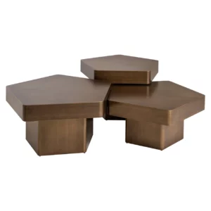 Alternative view of Salontafel Hexa Brushed Gold (Set Of 3)