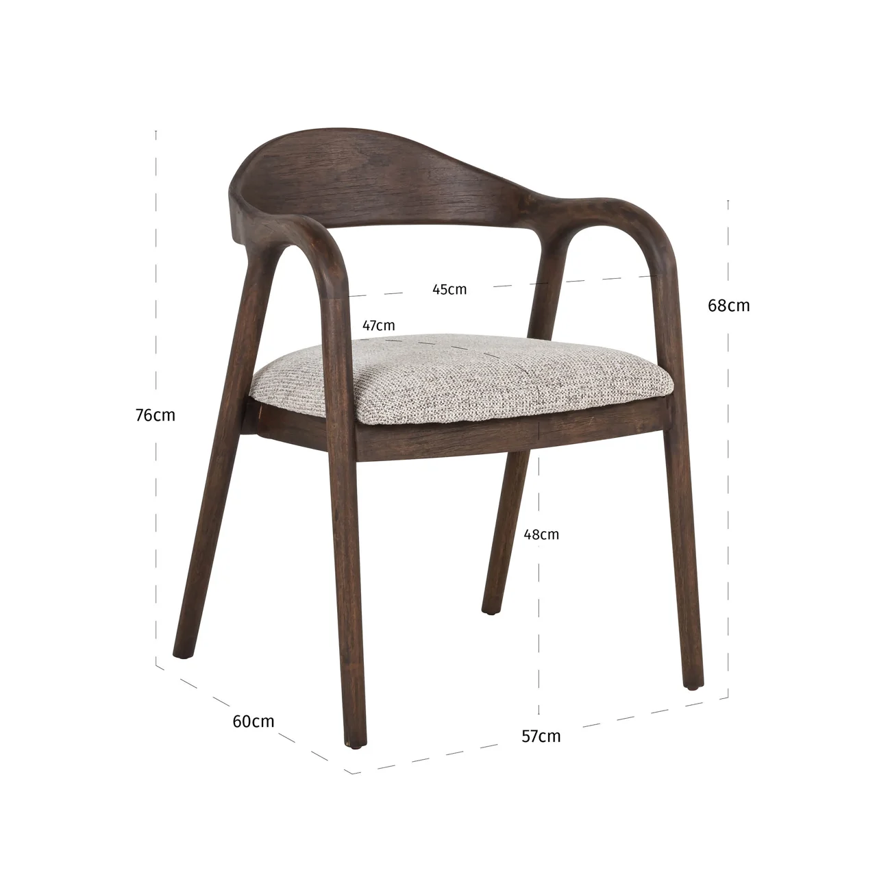 Eetkamerstoel Mihara Mocca Fancy Fire Retardant - Afbeelding 8
