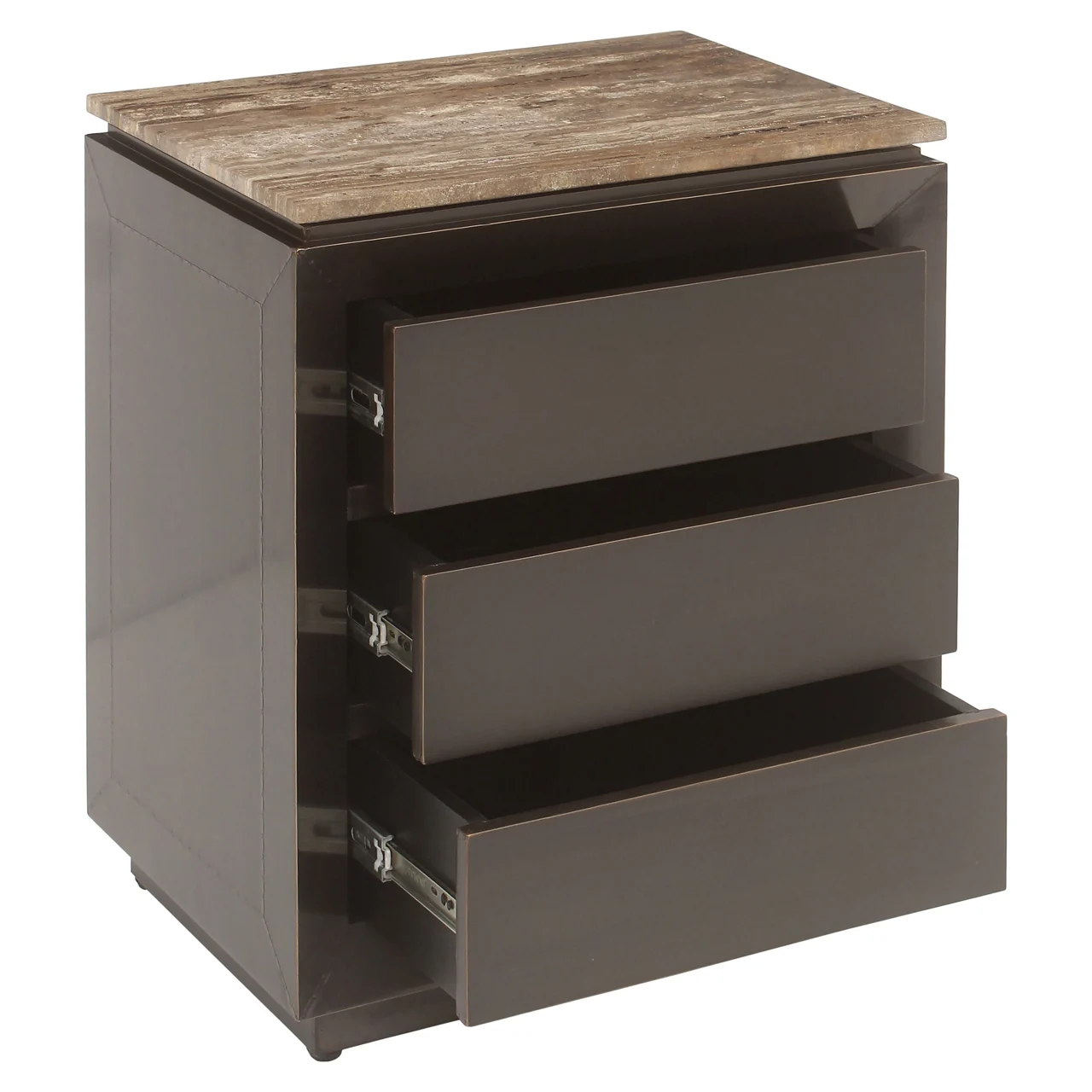 Nachtkastje Russo Ash Brown 3-Drawers - Afbeelding 2