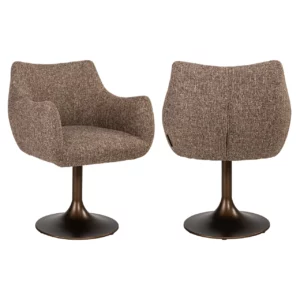 Eetkamerstoel Aldo Brown Tweed Swivel