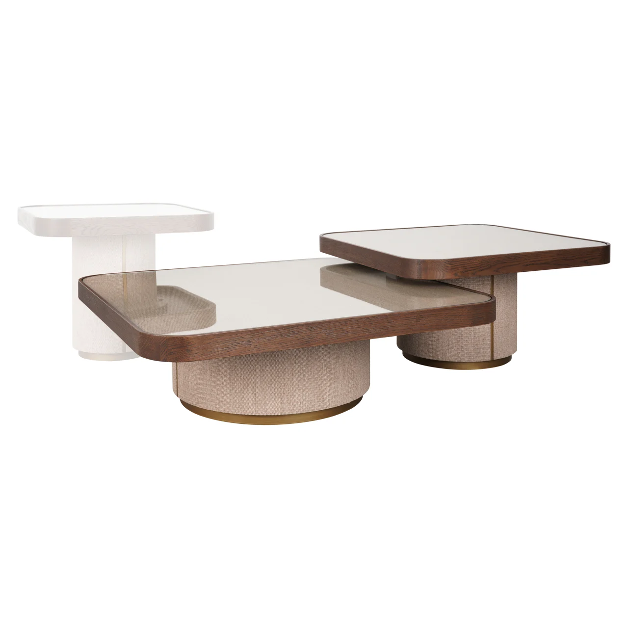 Salontafel Willox Beige Including Glass (Set Of 2) - Afbeelding 5