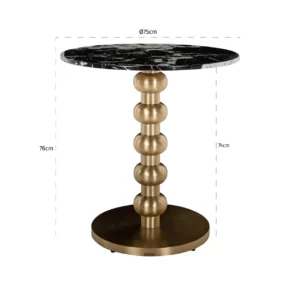 Alternative view of Bistrotafel Witlox Black/Gold 75Ø