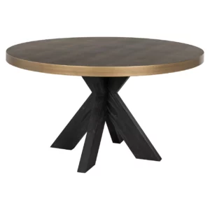 Eettafel Bloomville Brass Shagreen Incl. Glass Top 140Ø