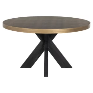 Alternative view of Eettafel Bloomville Brass Shagreen Incl. Glass Top 140Ø