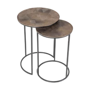 Alternative view of Bijzettafel Tulum Brushed Gold (Set Of 2)