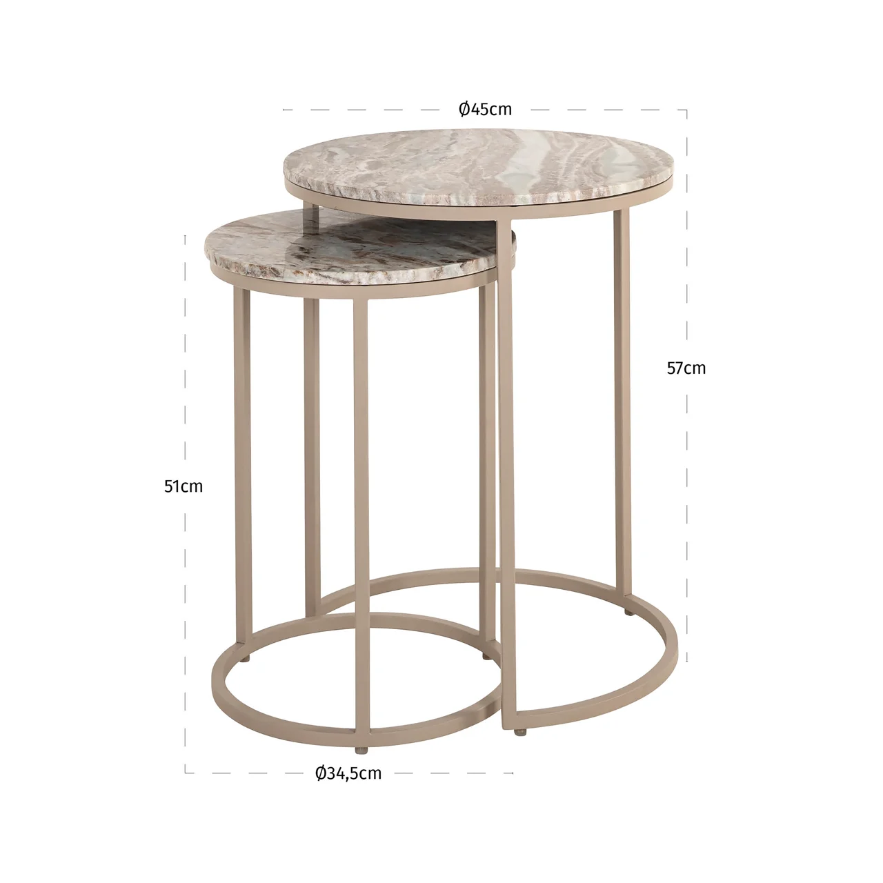 Bijzettafel Fairfax Clay (Set Of 2) - Afbeelding 5