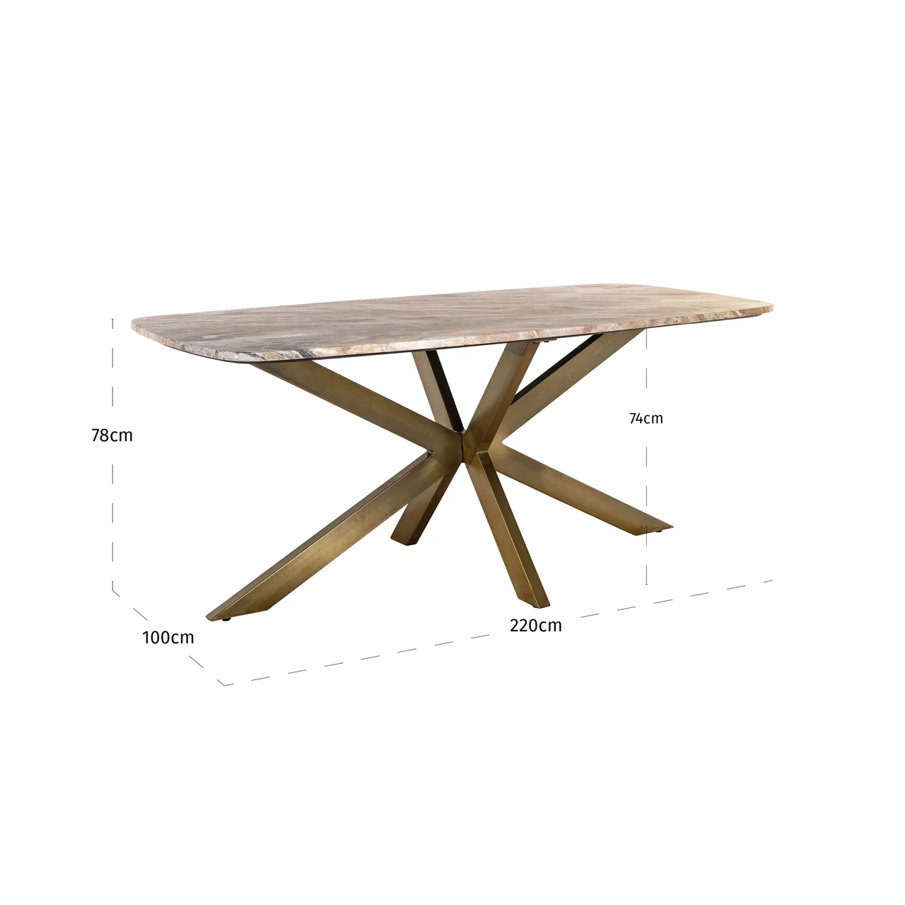 Eettafel Bottega Blush Beige Danish Oval 220 - Afbeelding 5