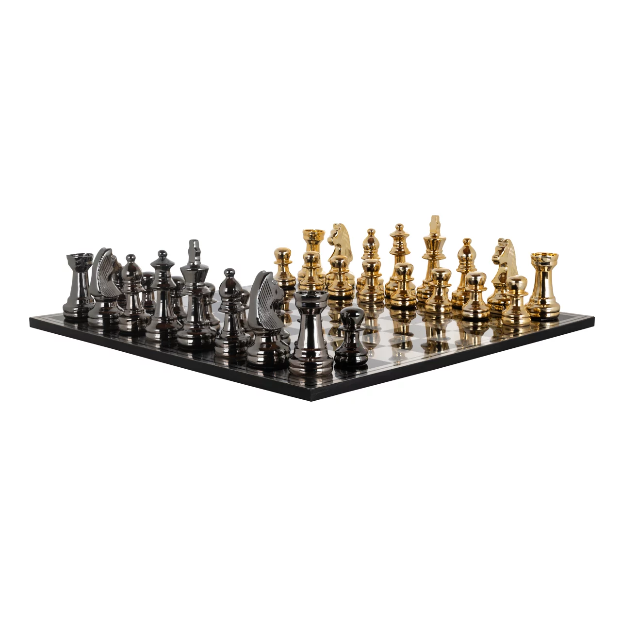 Decoratief Spel Saray Black/Gold Chessboard - Afbeelding 5