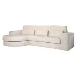 Bank Felix White Chenille 2,5-Seater + Lounge Round Left