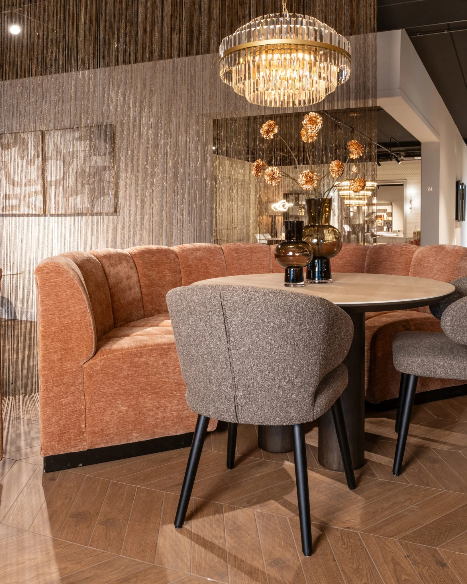 Eetkamer Bank Hillpark Customized Round Corner Fire Retardant - Afbeelding 5