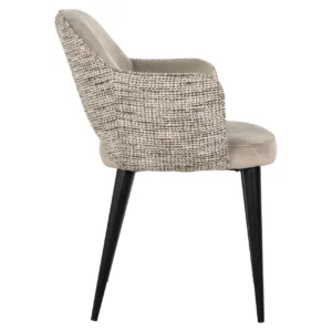 Alternative view of Eetkamerstoel Giovanna Trendy Nature / Khaki Velvet Fire Retardant