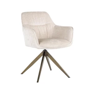 Alternative view of Eetkamerstoel Aline White Chenille Swivel Fire Retardant