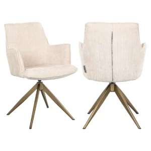 Eetkamerstoel Dakota Niagara Beige Swivel With Arm