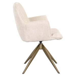 Alternative view of Eetkamerstoel Dakota Niagara Beige Swivel With Arm