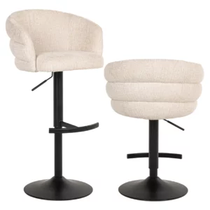 Barstoel Nikki Niagara Beige Swivel Fire Retardant