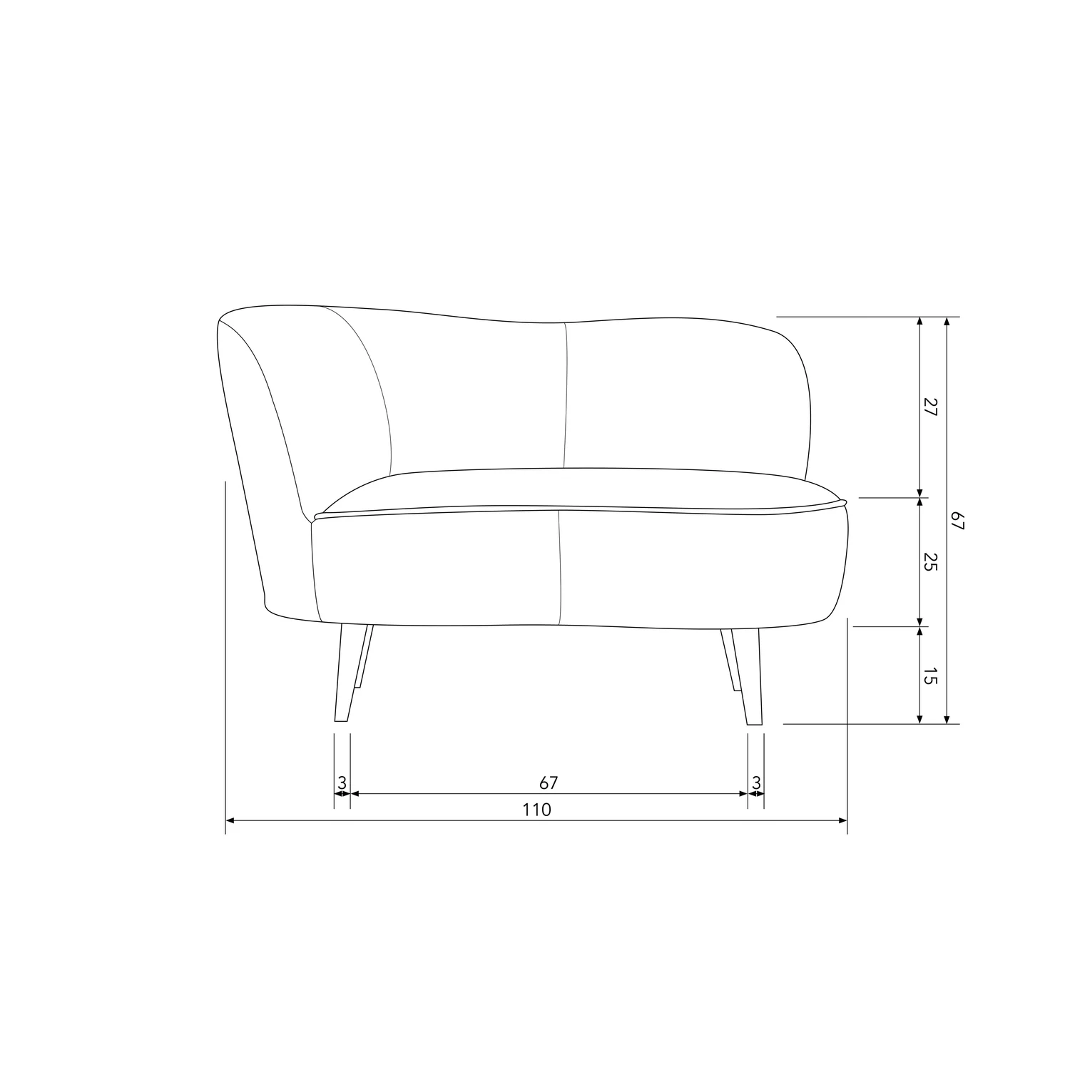 Lounge Fauteuil Sara Links, Velvet - Afbeelding 12