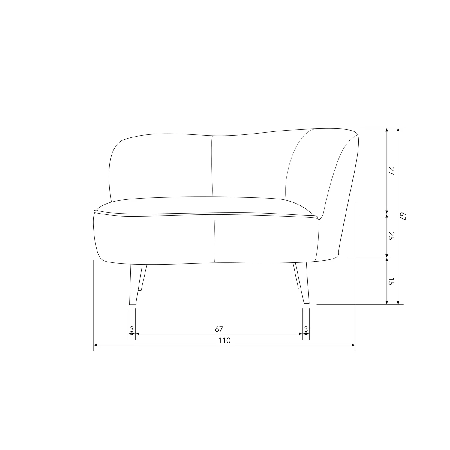 Lounge Fauteuil Sara Rechts, Velvet - Afbeelding 11