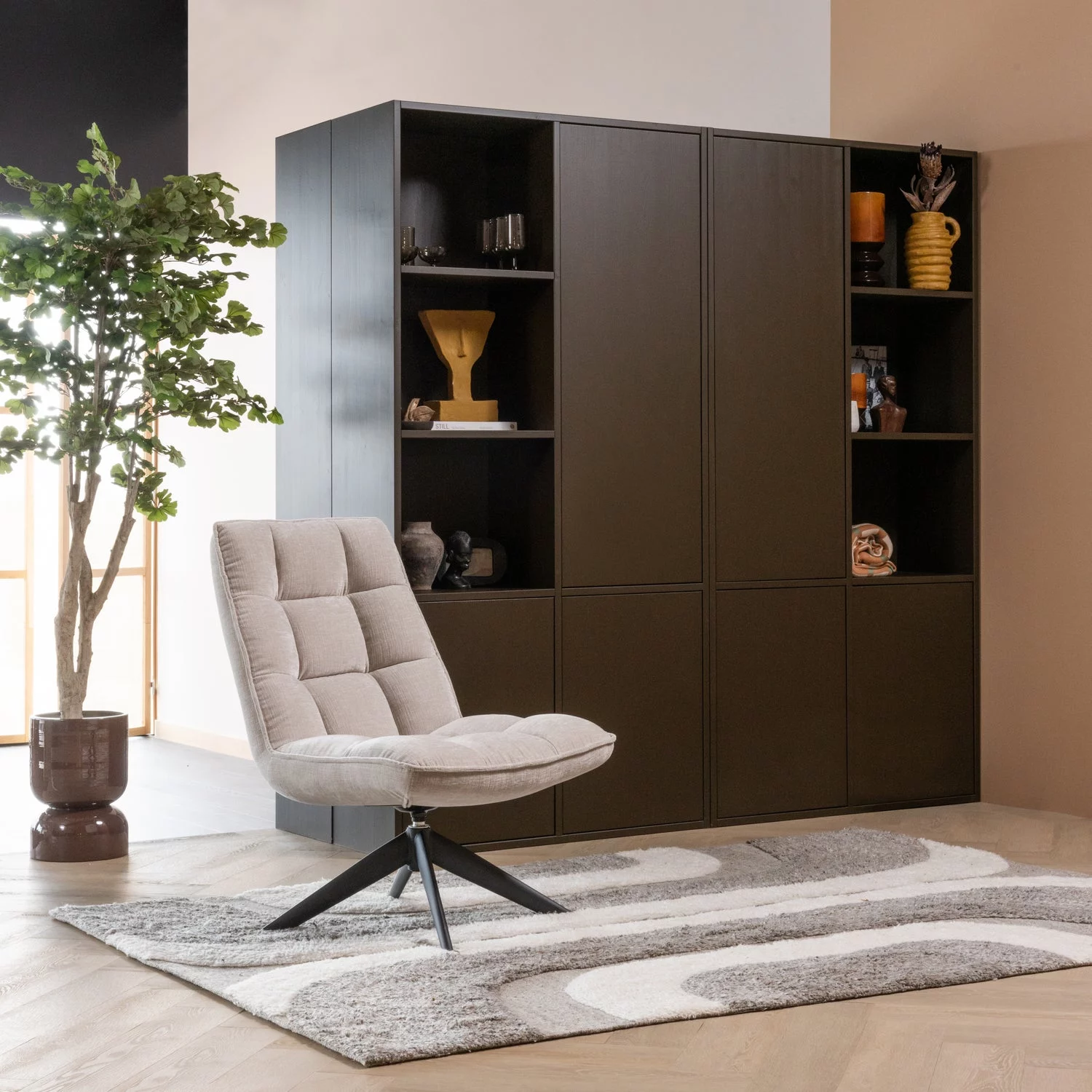 Toval Plantenpot Laag Metaal Hoogglans Paars/Bruin - Afbeelding 3
