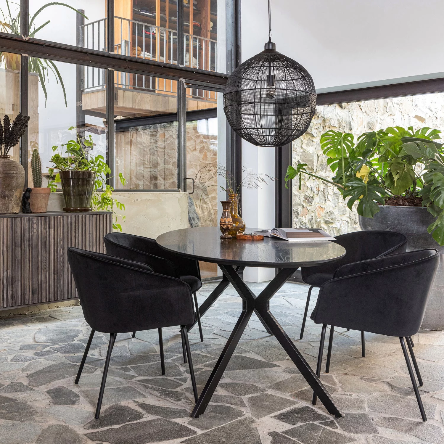 Bruno Eettafel Ovaal Mdf Zwart 220X100 Cm - Afbeelding 2