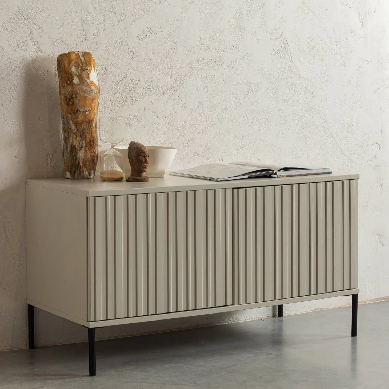 Tv-Meubel New Gravure Grenenhout, Kleur Dust - Afbeelding 2