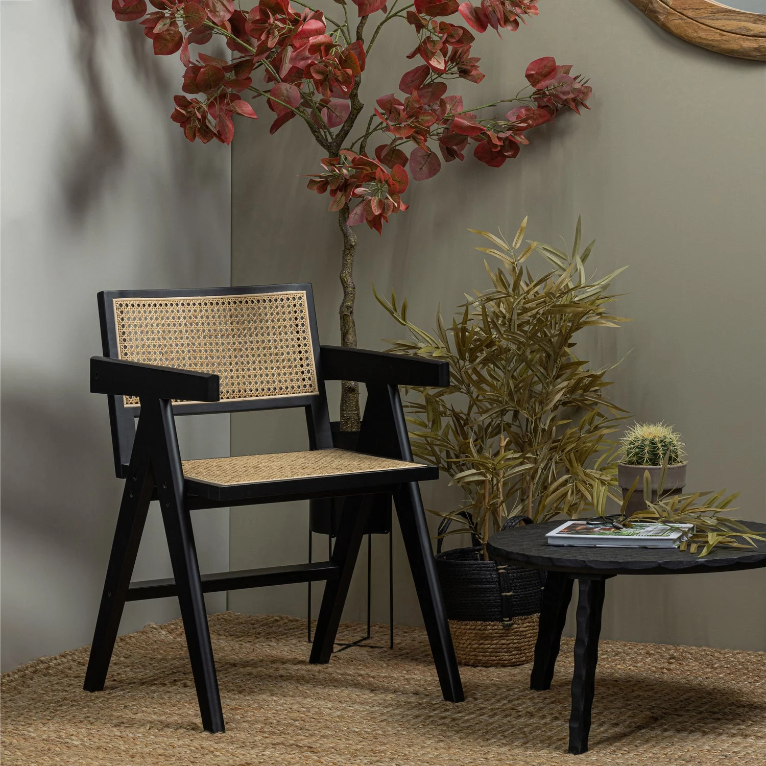 Gunn Eetkamerstoel Rattan/Hout Zwart - Afbeelding 3