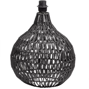 Macy Tafellampvoet Rattan Look Zwart
