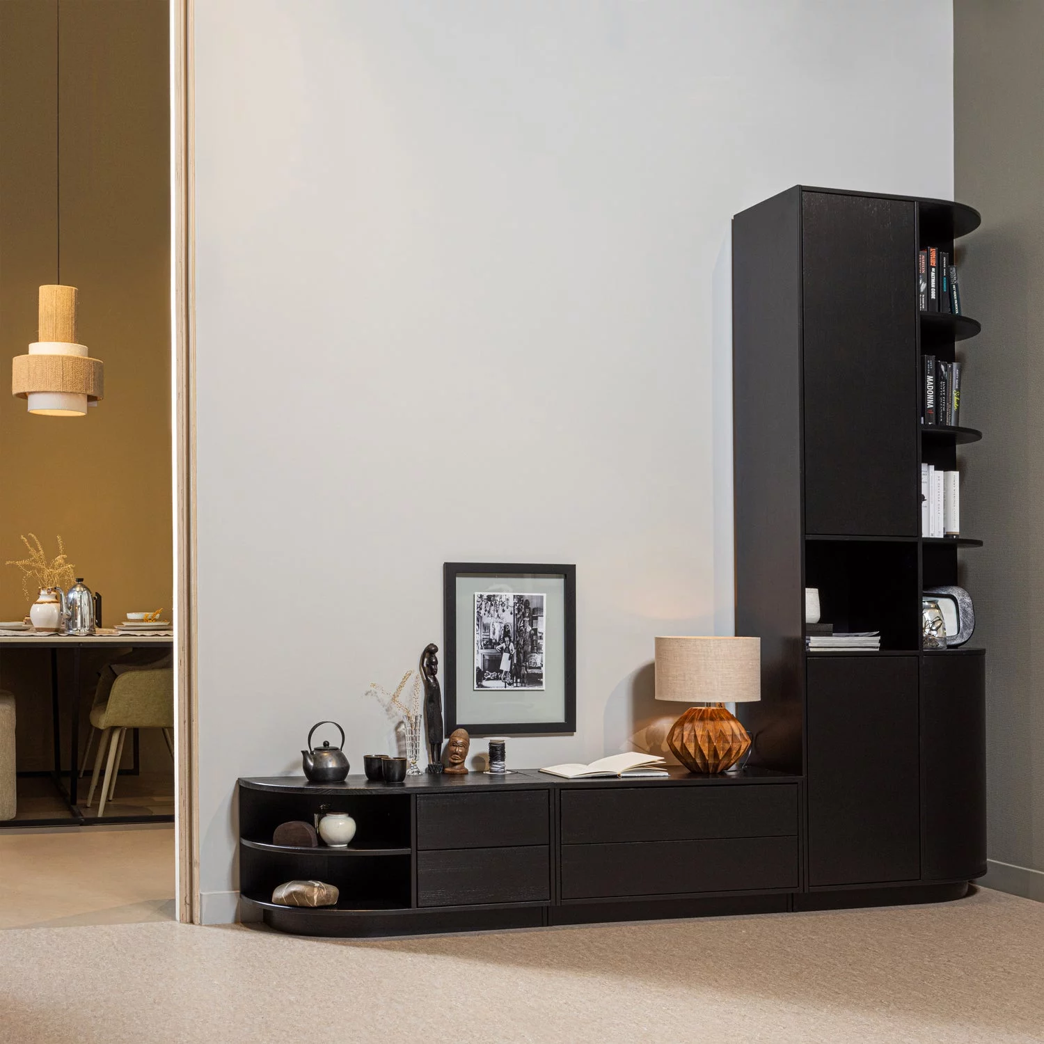 Opbergkast Finca Mat Zwart, 210 X 78Cm - Afbeelding 3
