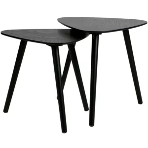 Nila Bijzettafels Hout Zwart - Set Van 2