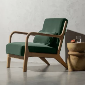 Alternative view of Mark Fauteuil Velvet Flesgroen