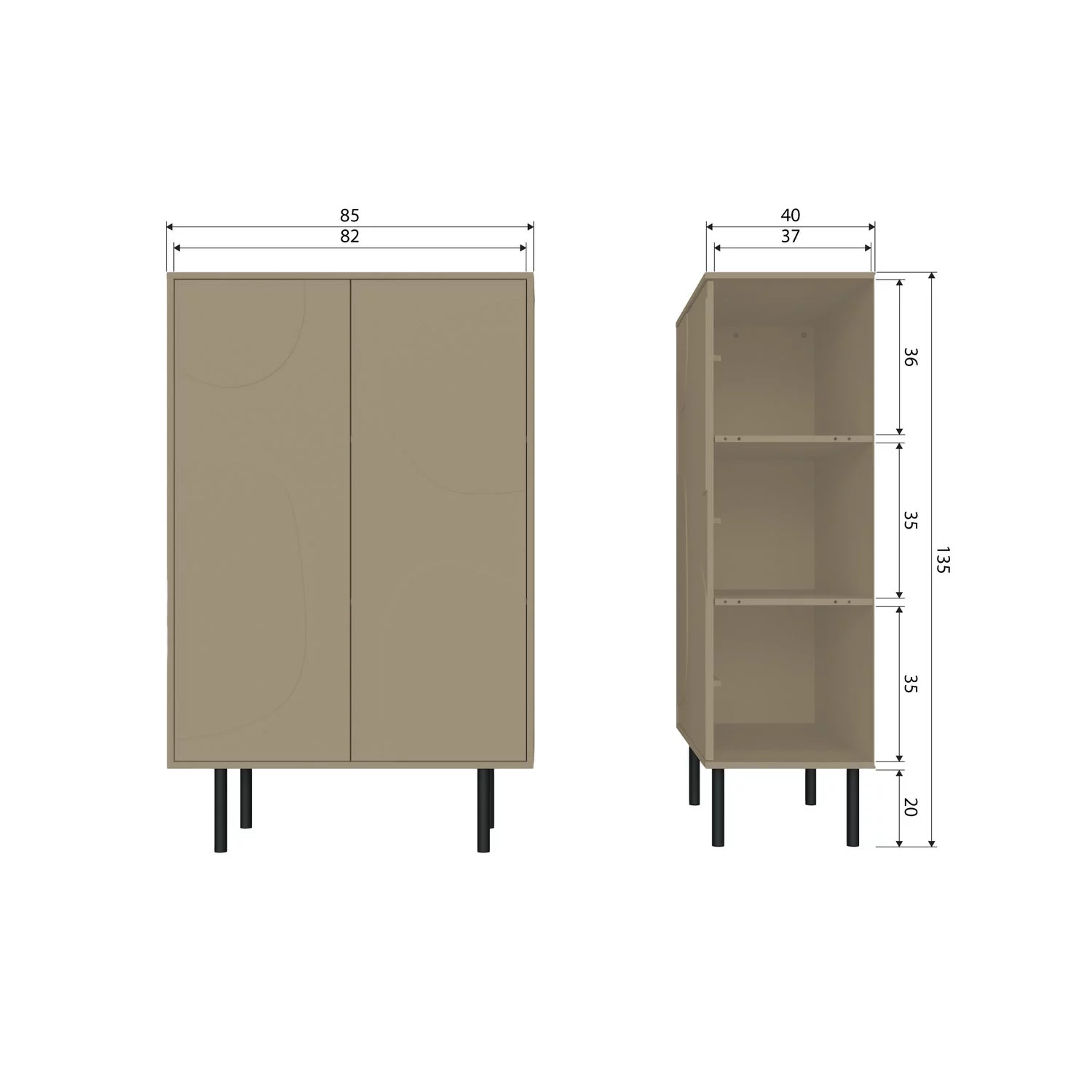 Opbergkast Cadiz Grenen 135 X 85Cm - Afbeelding 10