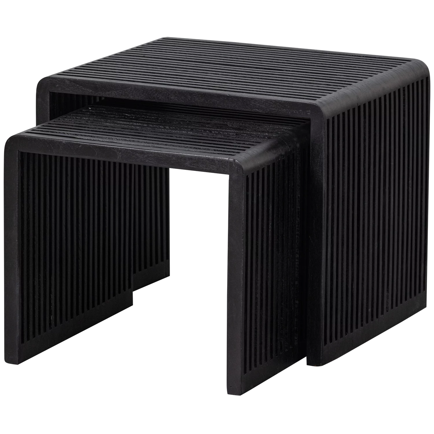 Willa Bijzettafels Recycled Teak Zwart - Set Van 2