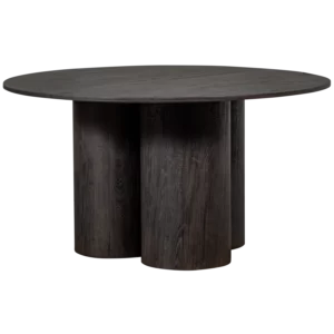Oona Eettafel Rond Met 3-Poot Mdf Donkerbruin O140 Cm