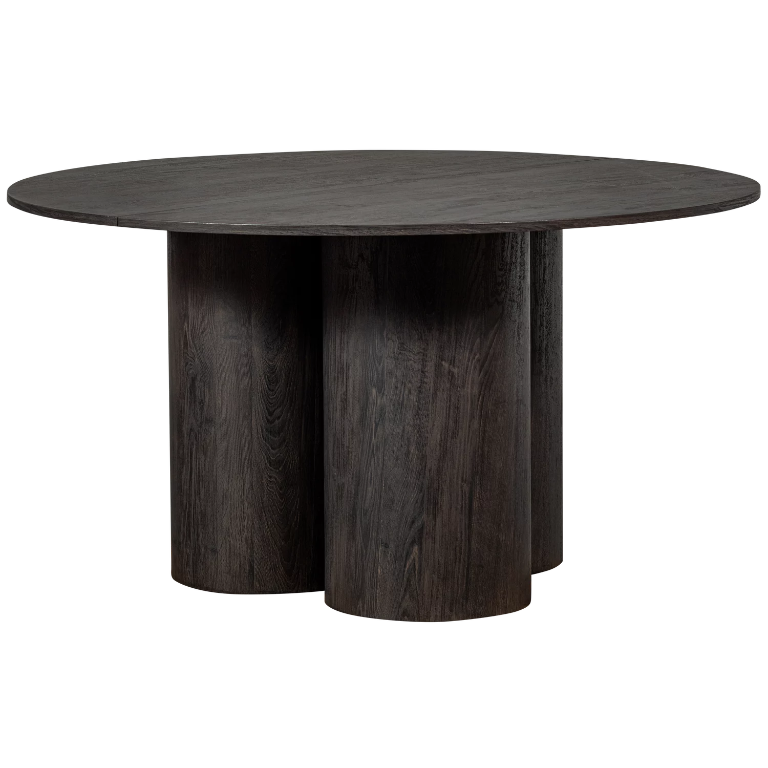 Oona Eettafel Rond Met 3-Poot Mdf Donkerbruin O140 Cm