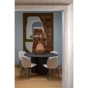 Alternative view of Oona Eettafel Rond Met 3-Poot Mdf Donkerbruin O140 Cm