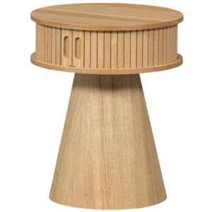 Karri Nachtkastje Rond Mdf/Grenen Naturel