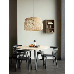 Alternative view of Combi-Tablo: Rond Eiken O120 Onbeh & 2-Standen Vierk [Fsc]