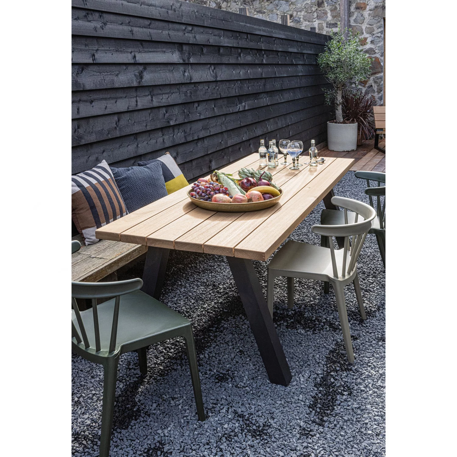 Tablo Tuintafel Ayous Naturel Met A-Vorm Poot Metaal [Fsc] - Afbeelding 3