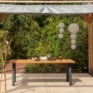 Alternative view of Tablo Tuintafel Ayous Naturel Met A-Vorm Poot Metaal [Fsc]