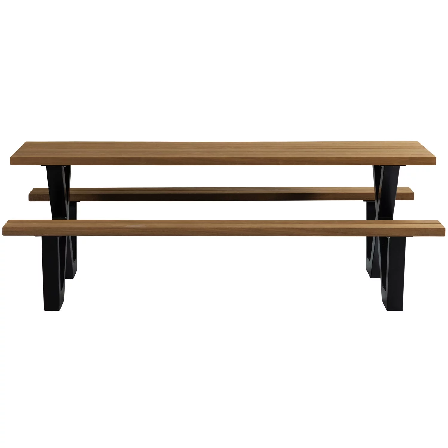 Tablo Tuin Picknicktafel Ayous Zwart X-Poot Metaal [Fsc] - Afbeelding 4