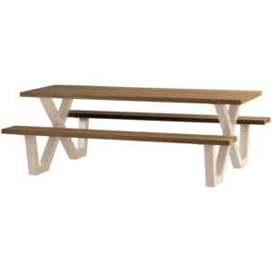 Tablo Tuin Picknicktafel Ayous Zand X-Poot Metaal [Fsc]