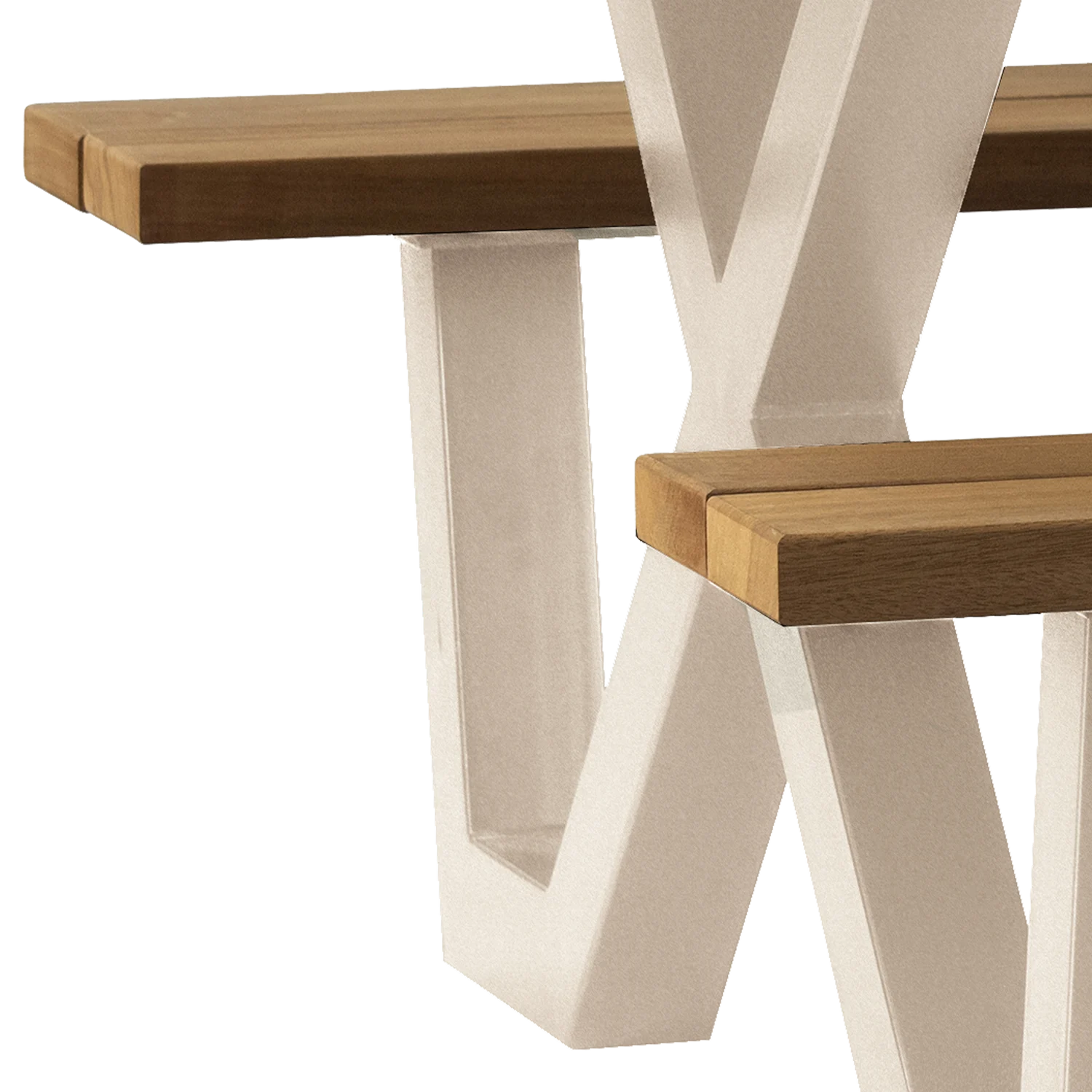 Tablo Tuin Picknicktafel Ayous Zand X-Poot Metaal [Fsc] - Afbeelding 4