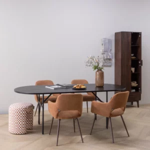 Alternative view of Arthur Eettafel Ovaal Met H-Poot Eiken Zwart [Fsc]