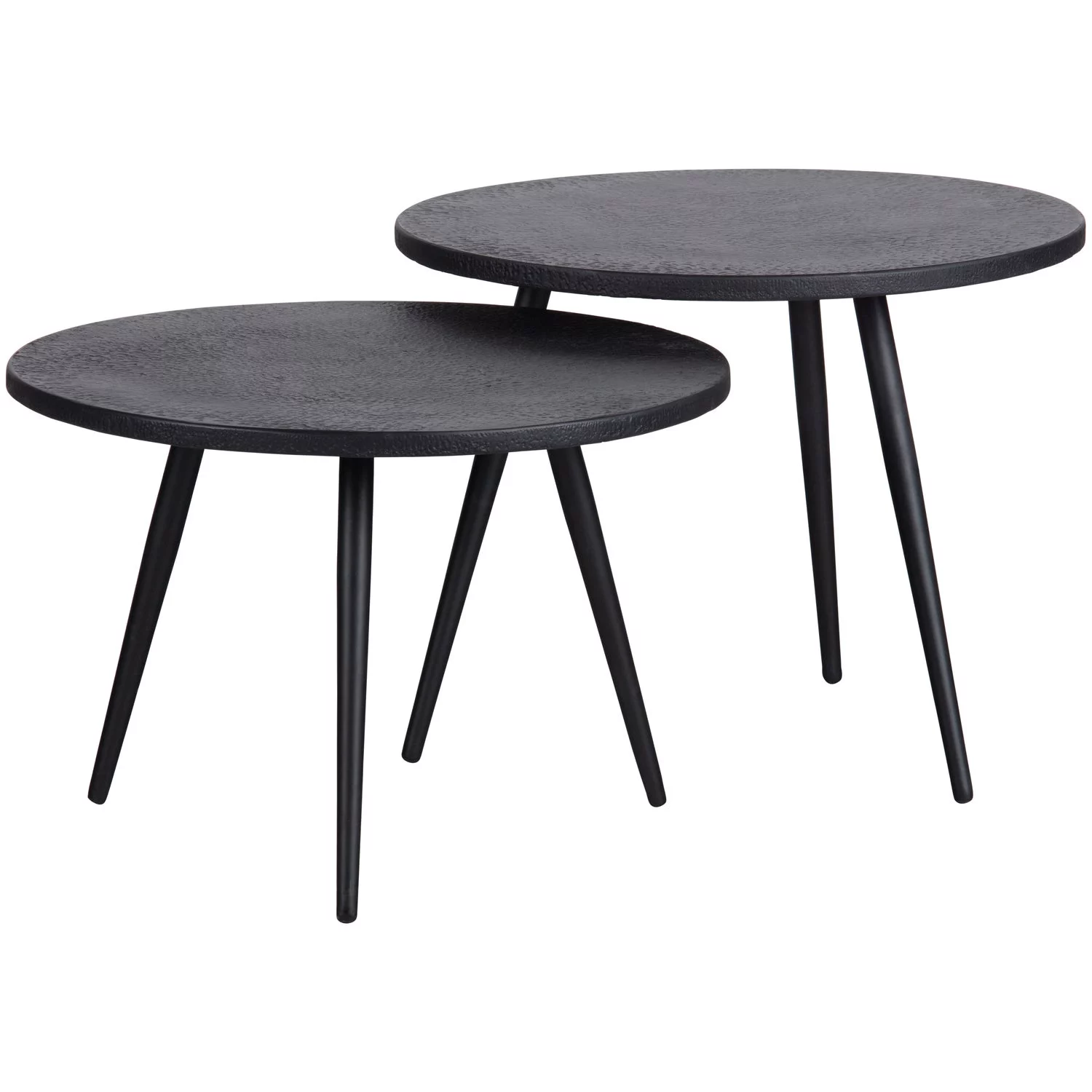 Suze Bijzettafels Hout/Metaal Zwart - Set Van 2