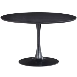 Sammy Eettafel Trompetvoet Rond Mdf Zwart O120 Cm