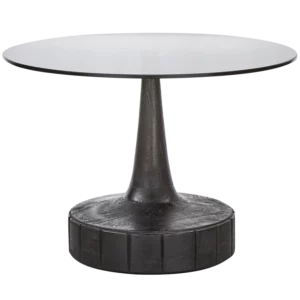 Soya Bijzettafel Mangohout/Glas Zwart