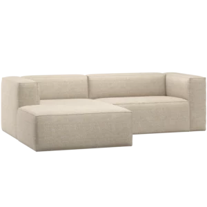 Loungebank Bean 254Cm, Chenille, Kleur Beige Melange