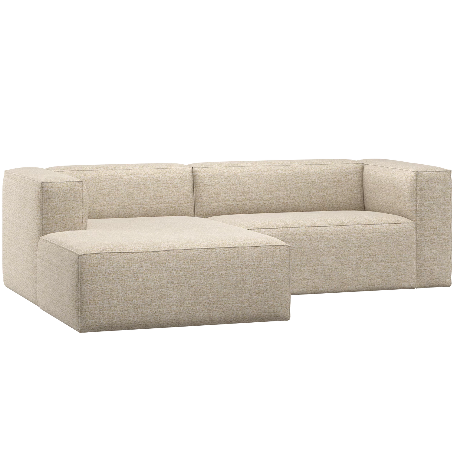 Loungebank Bean 254Cm, Chenille, Kleur Beige Melange