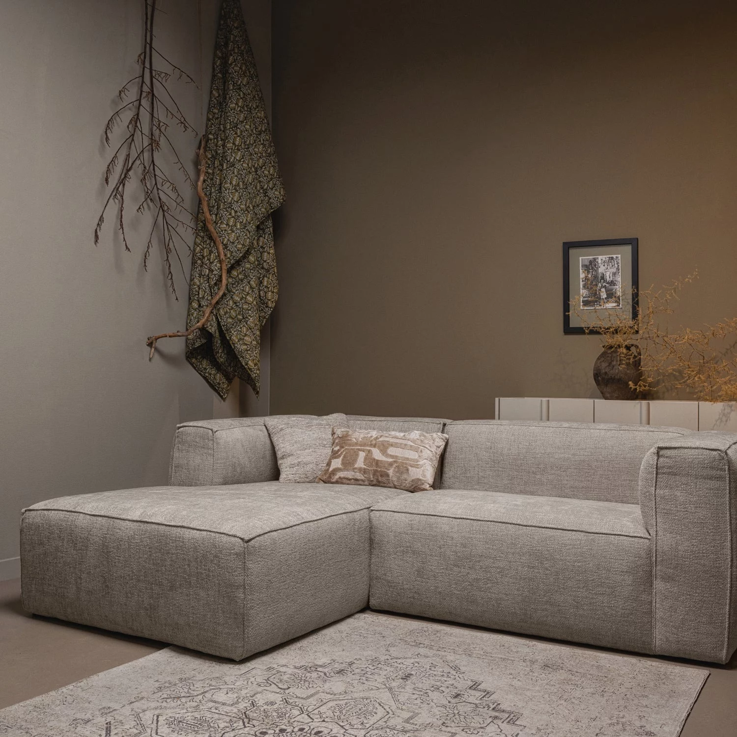 Loungebank Bean Grove Melange, Kleur Travertin - Afbeelding 2