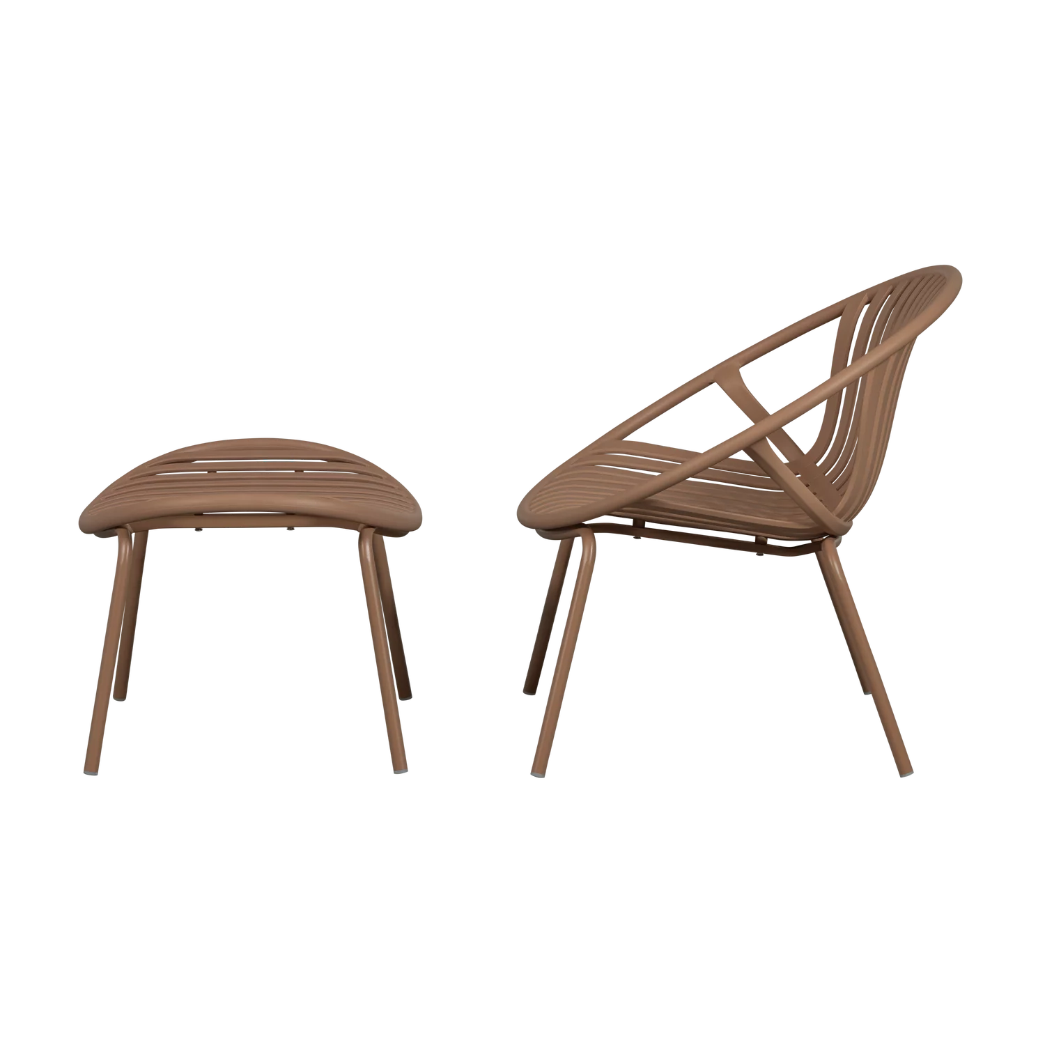 Bruce Tuin Loungestoel + Hocker Pp/Metaal Zalmroze - Afbeelding 4